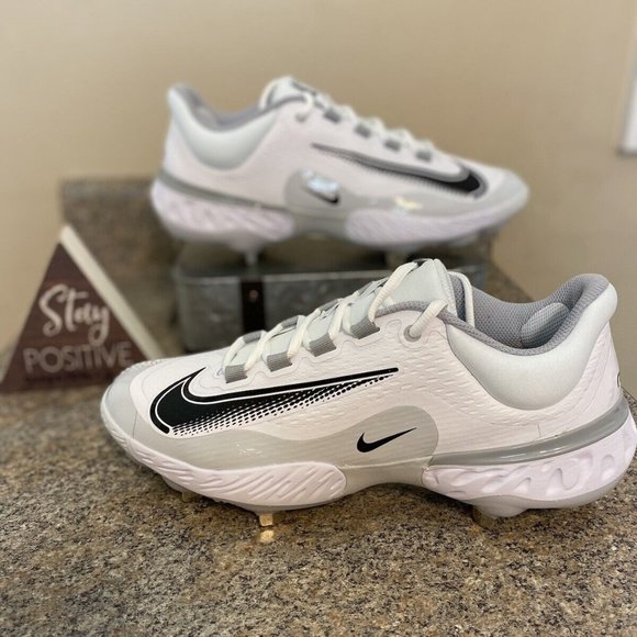 Nike Alpha Huarache Elite 4 Low FD2745-100 White Baseball Cleats‎ Men’s size 13 - Picture 1 of 9